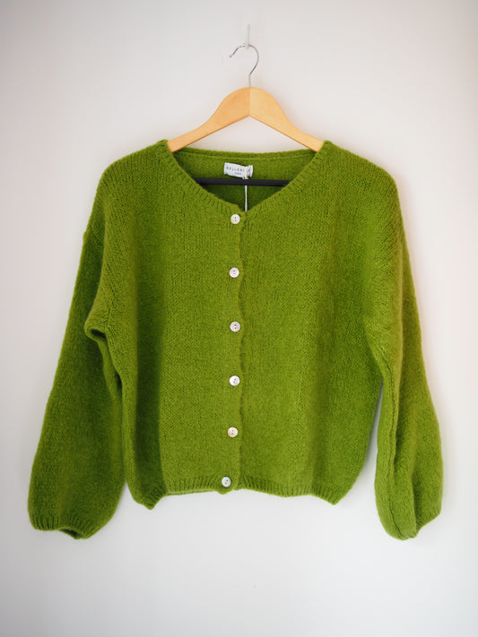 Long Sleeve Mohair Cardigan - Moss Green