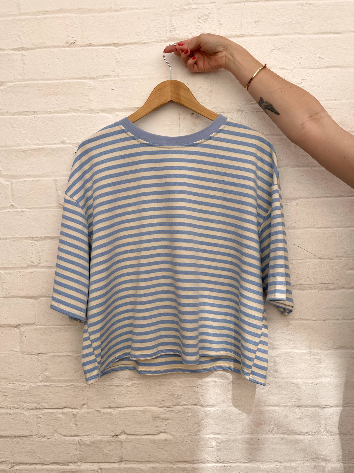 Stripe T’Shirt | Blue & Cream - 0703-3