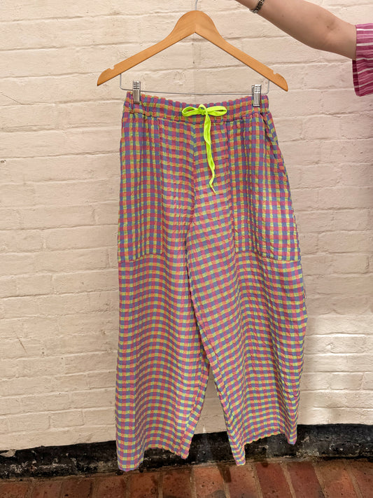 Gingham trousers - Pink/Lilac - 2967
