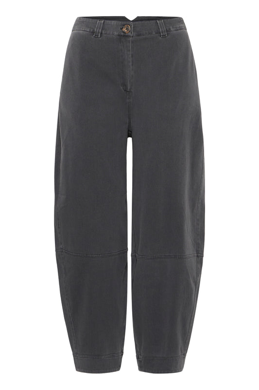 Dark gray pants on a white background
