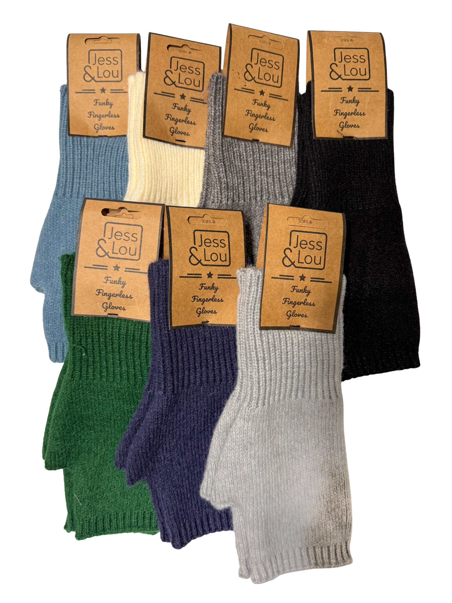 Fingerless gloves in a variety of colours