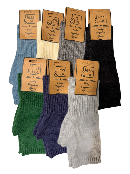 Fingerless gloves in a variety of colours