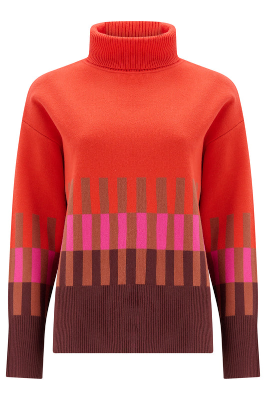 Serita Roll Neck Jumper - Orange