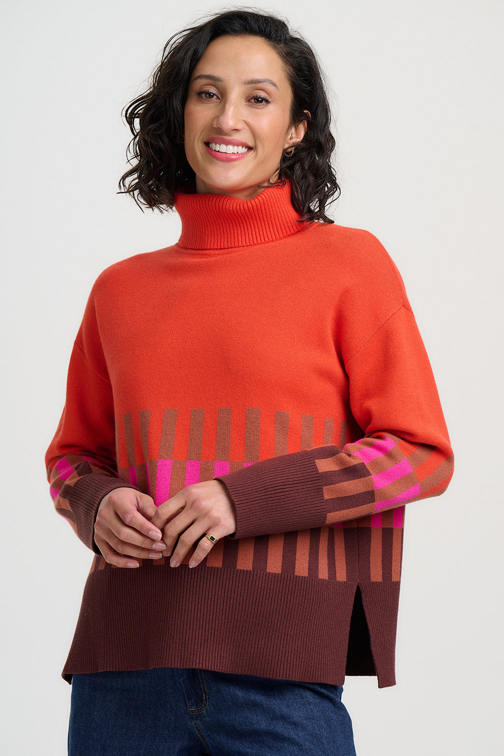 Serita Roll Neck Jumper - Orange