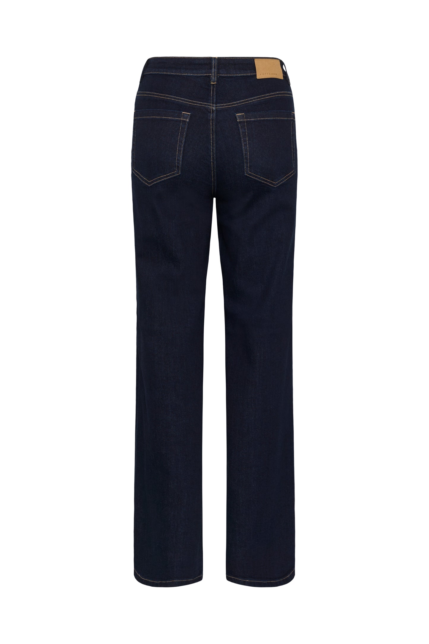 Dark blue jeans on a white background