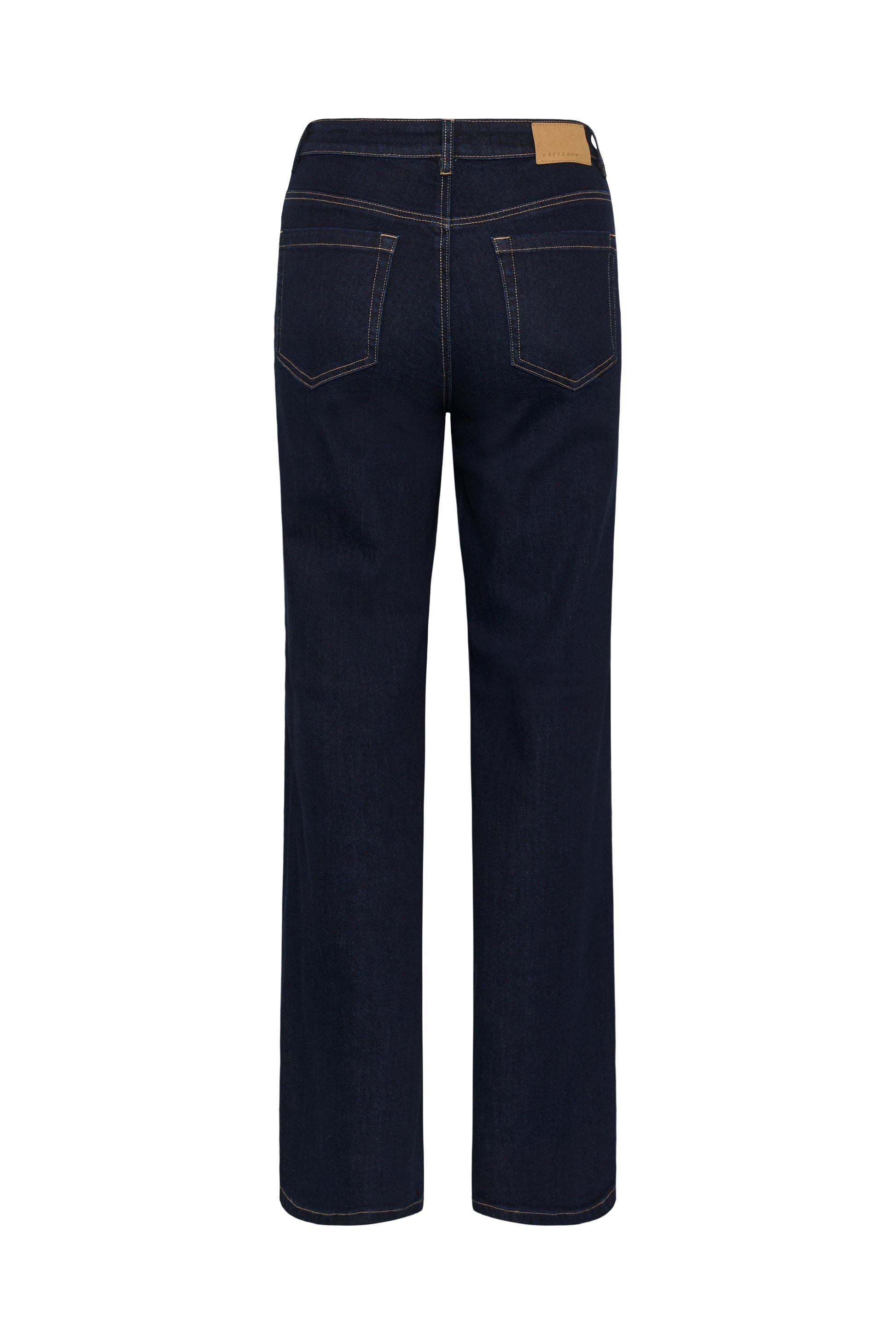 Dark blue jeans on a white background