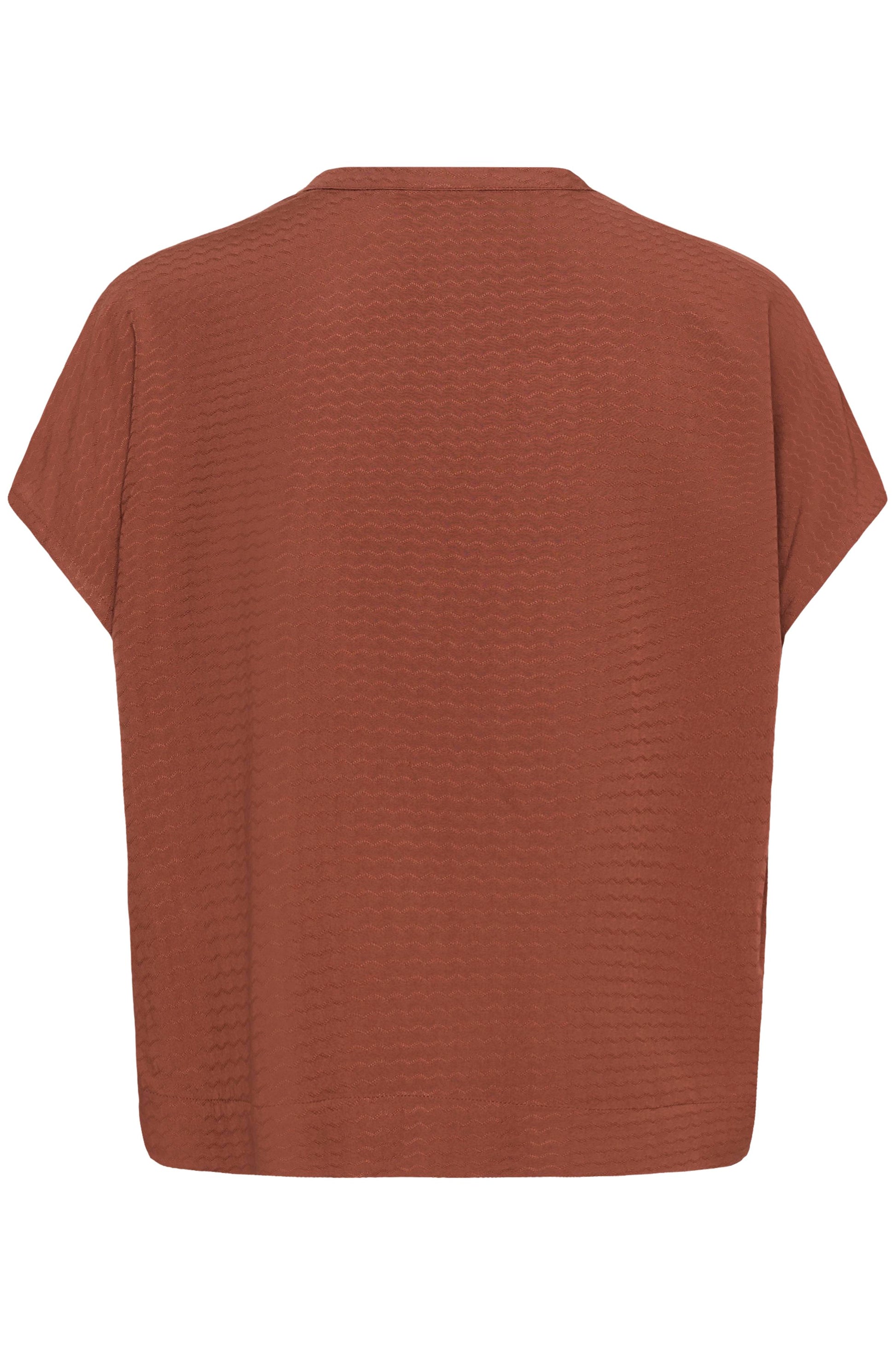 Brown short-sleeve top on a white background