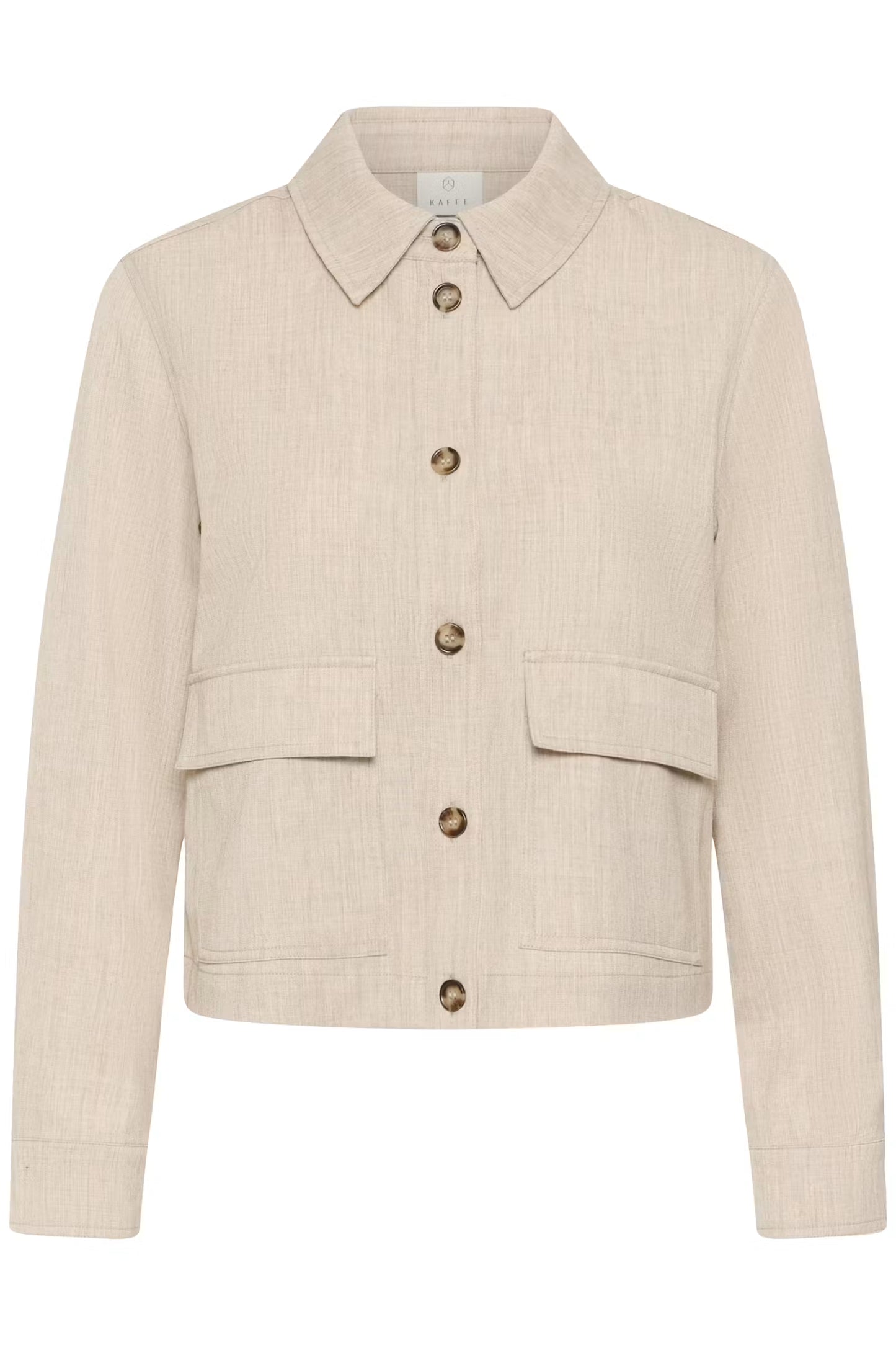 beige jacket on white background