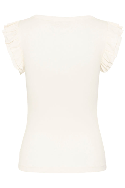 White sleeveless top on a white background