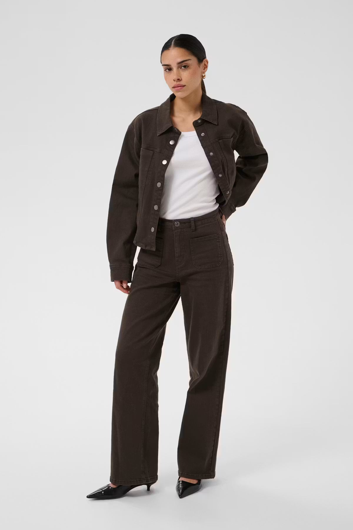 KABrook High Waist Reg Fit Jeans - Coffee Bean