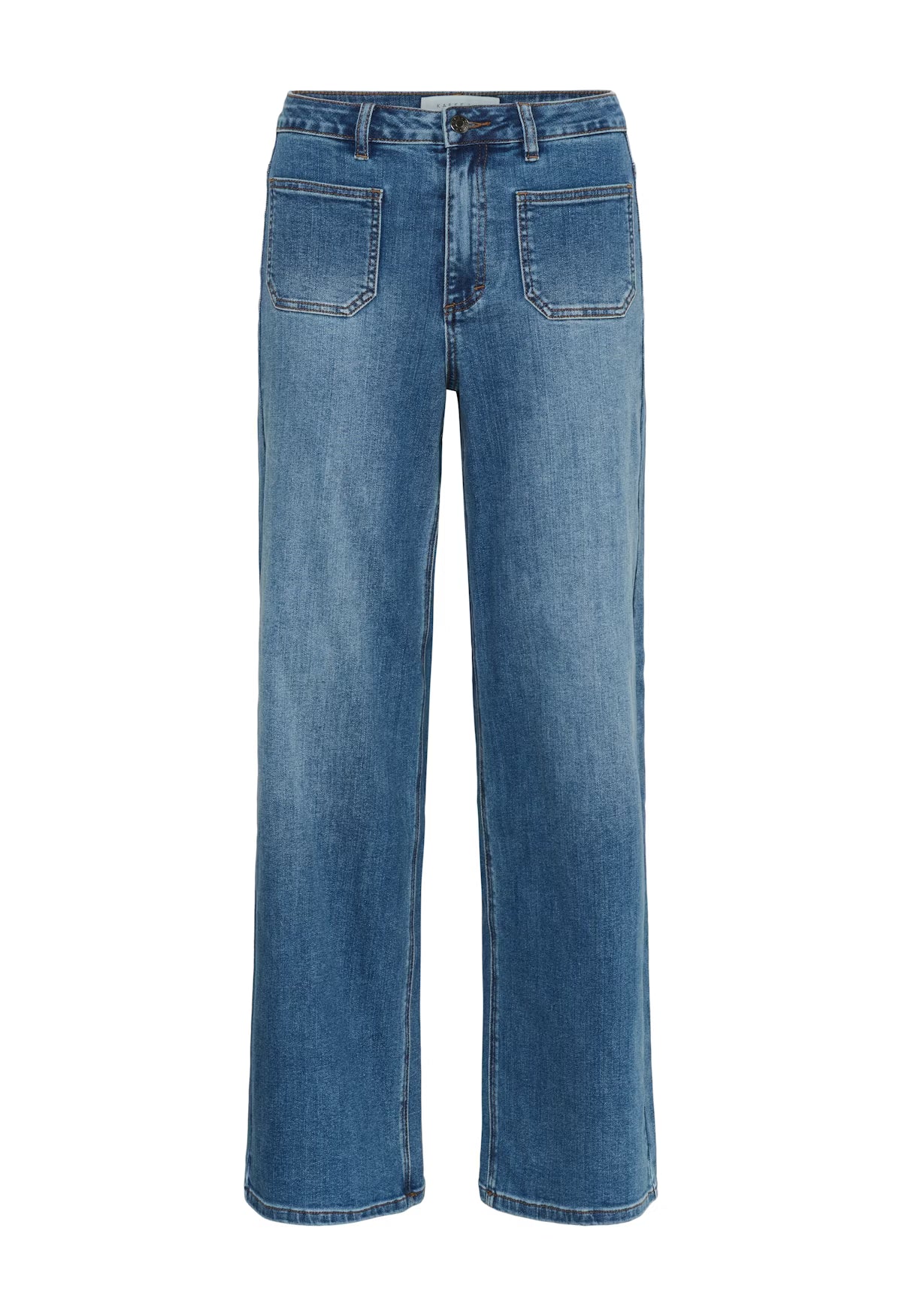 Blue jeans on a white background