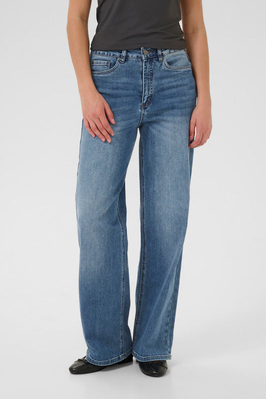 KAmeadow High Waist Reg Fit Jeans - Medium Blue