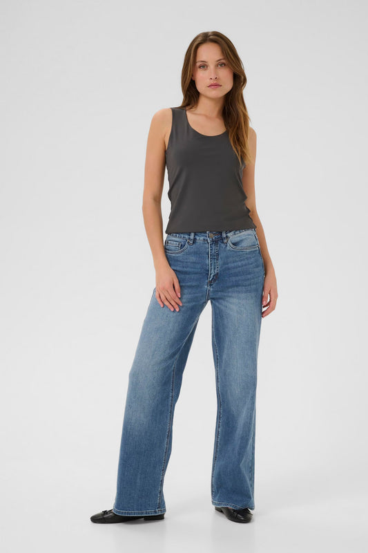 KAmeadow High Waist Reg Fit Jeans - Medium Blue