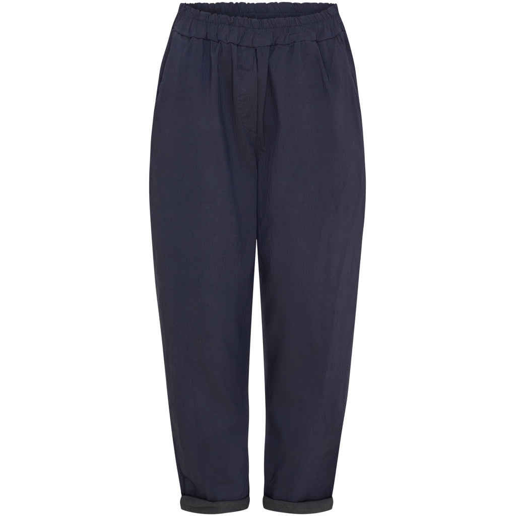 Navy blue pants on a white background