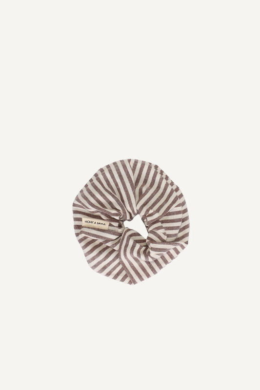 Striped Scrunchie - Mocha