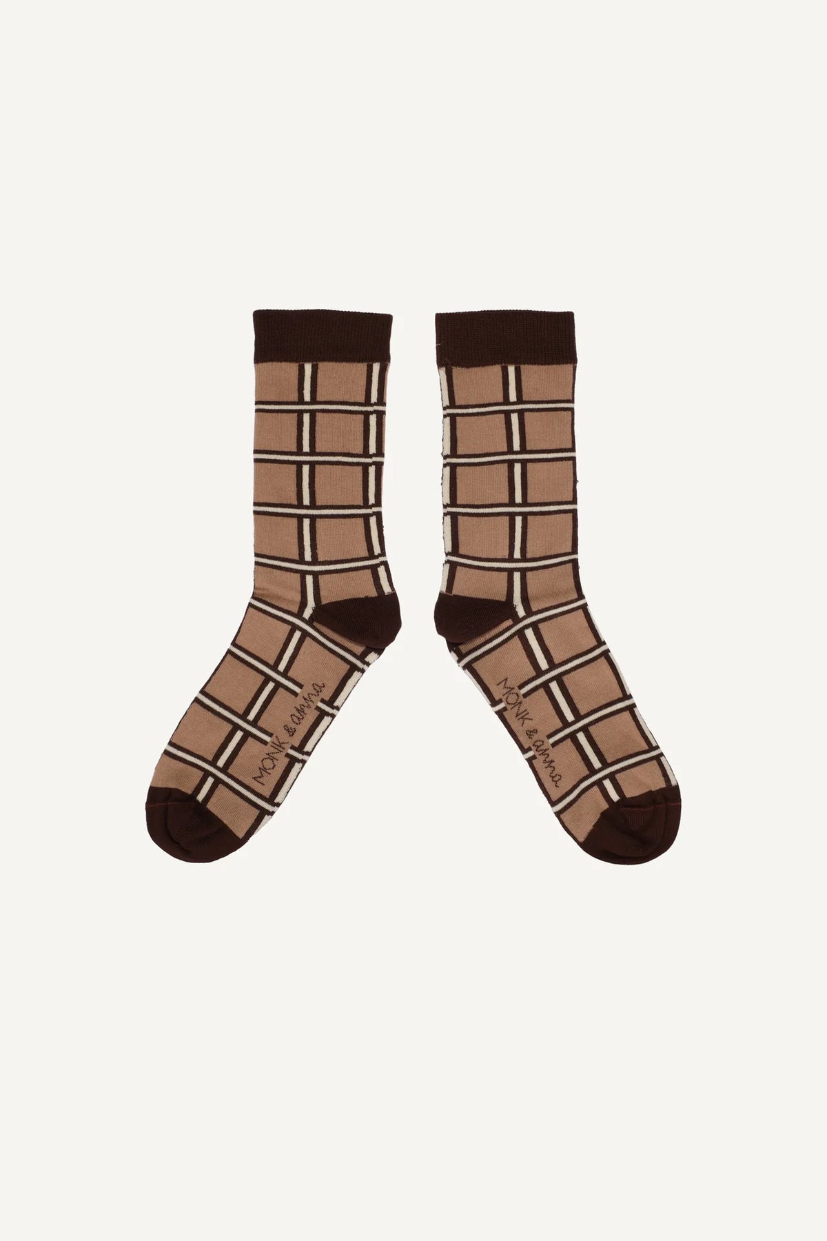 Checked Socks- Checked Clay
