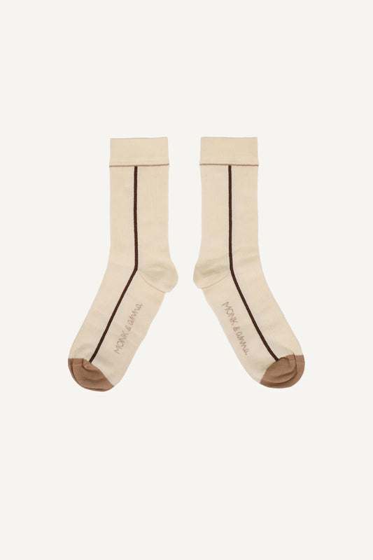 Graphic Line Socks- Stone