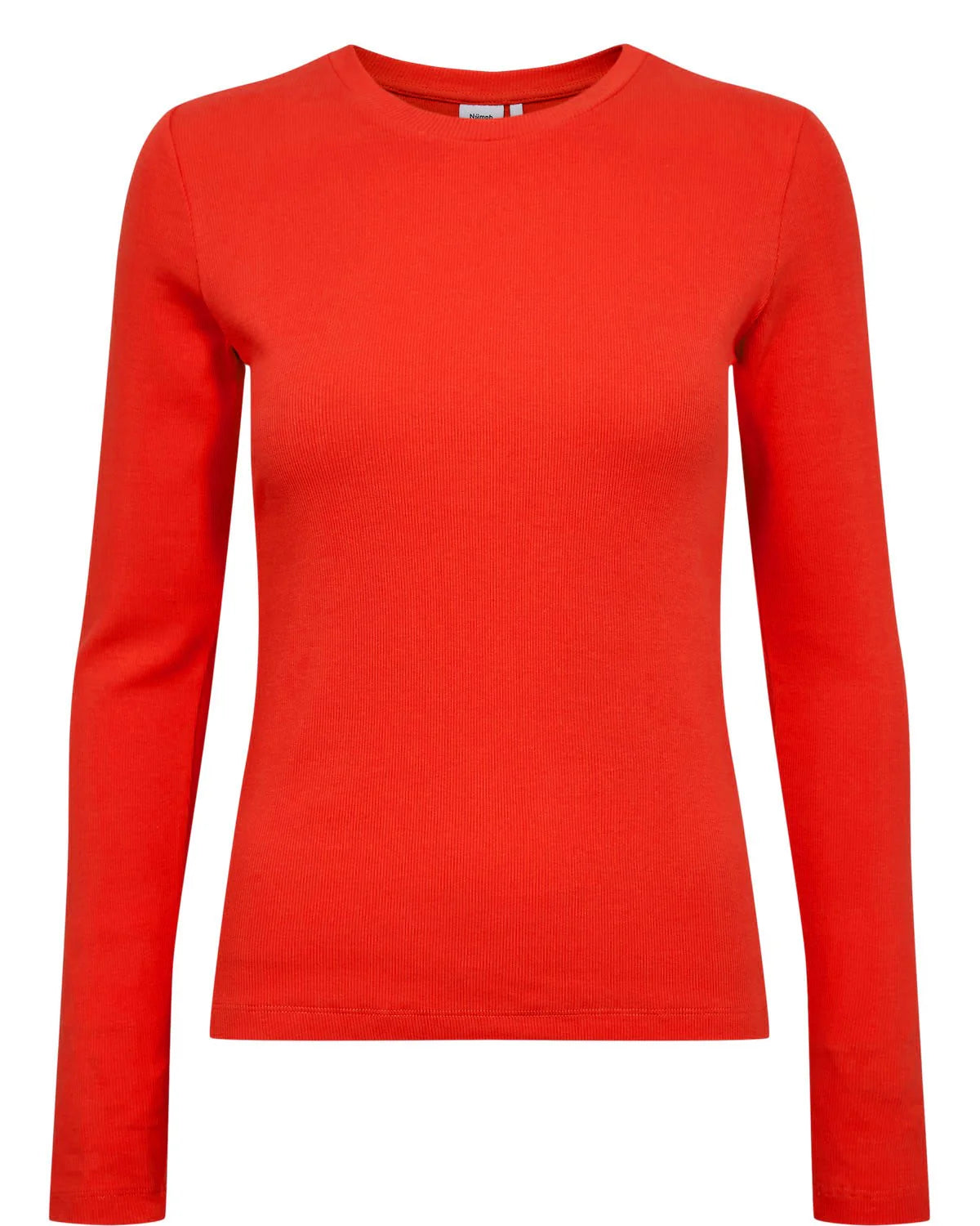 Red long-sleeve shirt on a white background