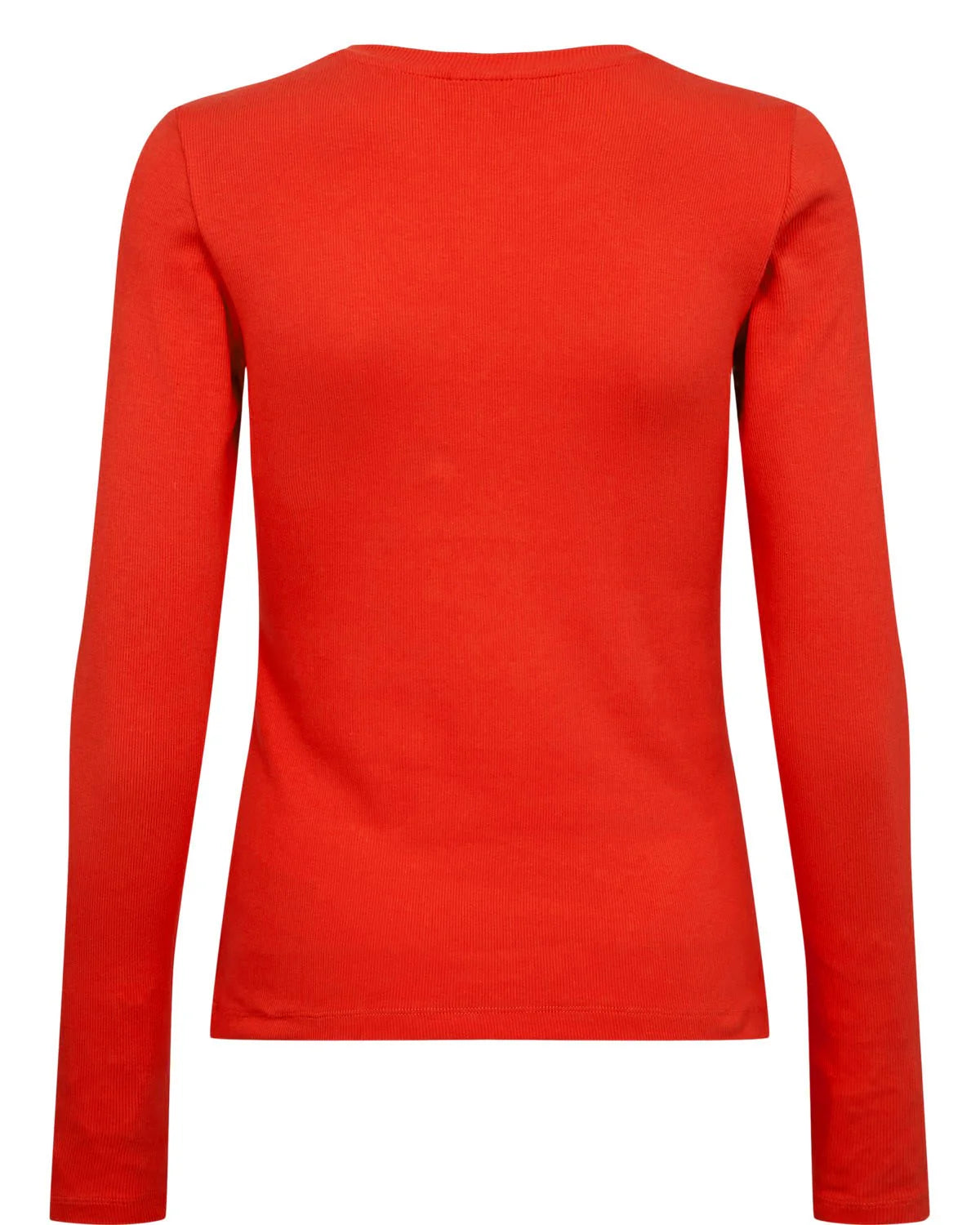 Red long-sleeve shirt on a white background