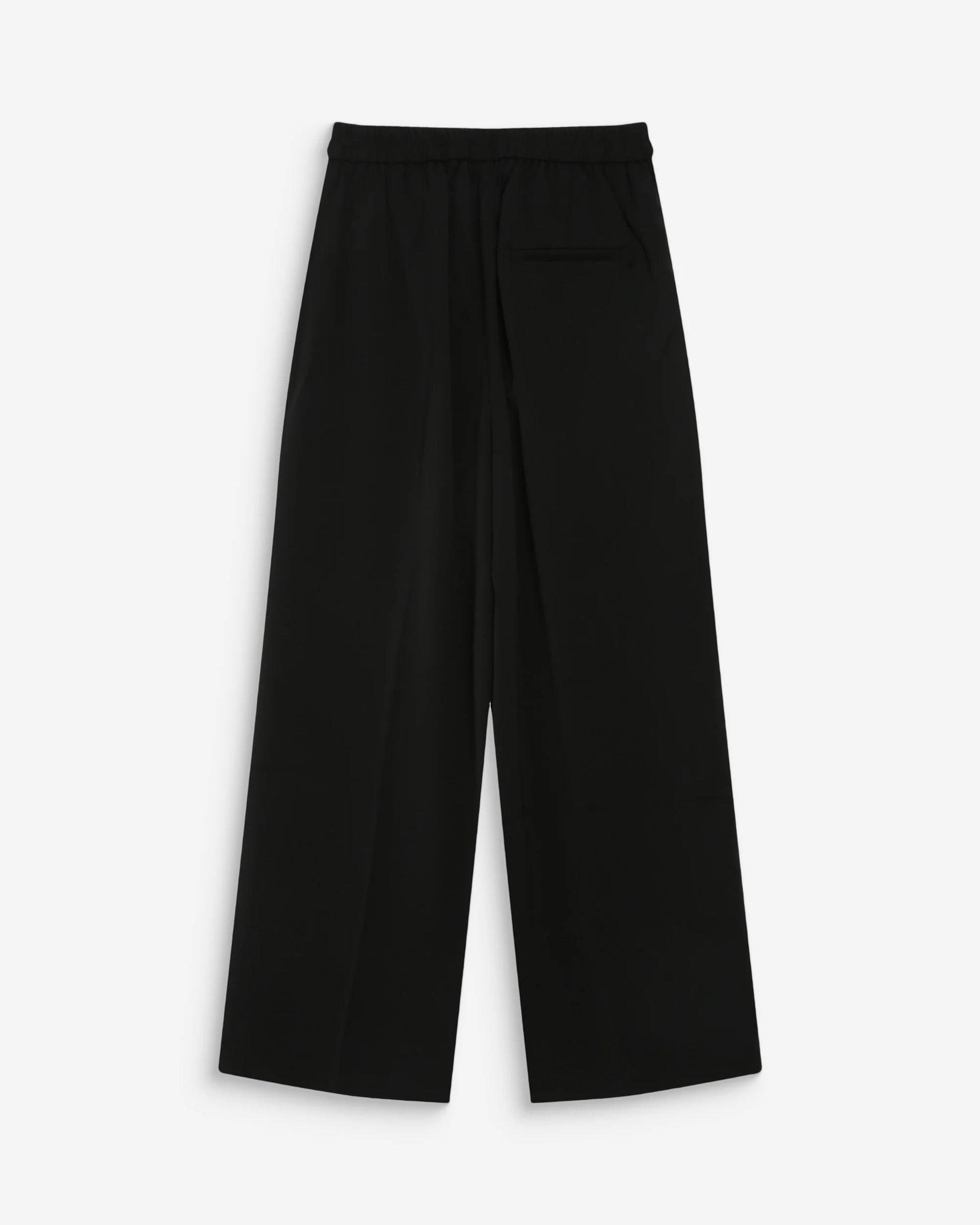 Black wide-leg pants on a white background