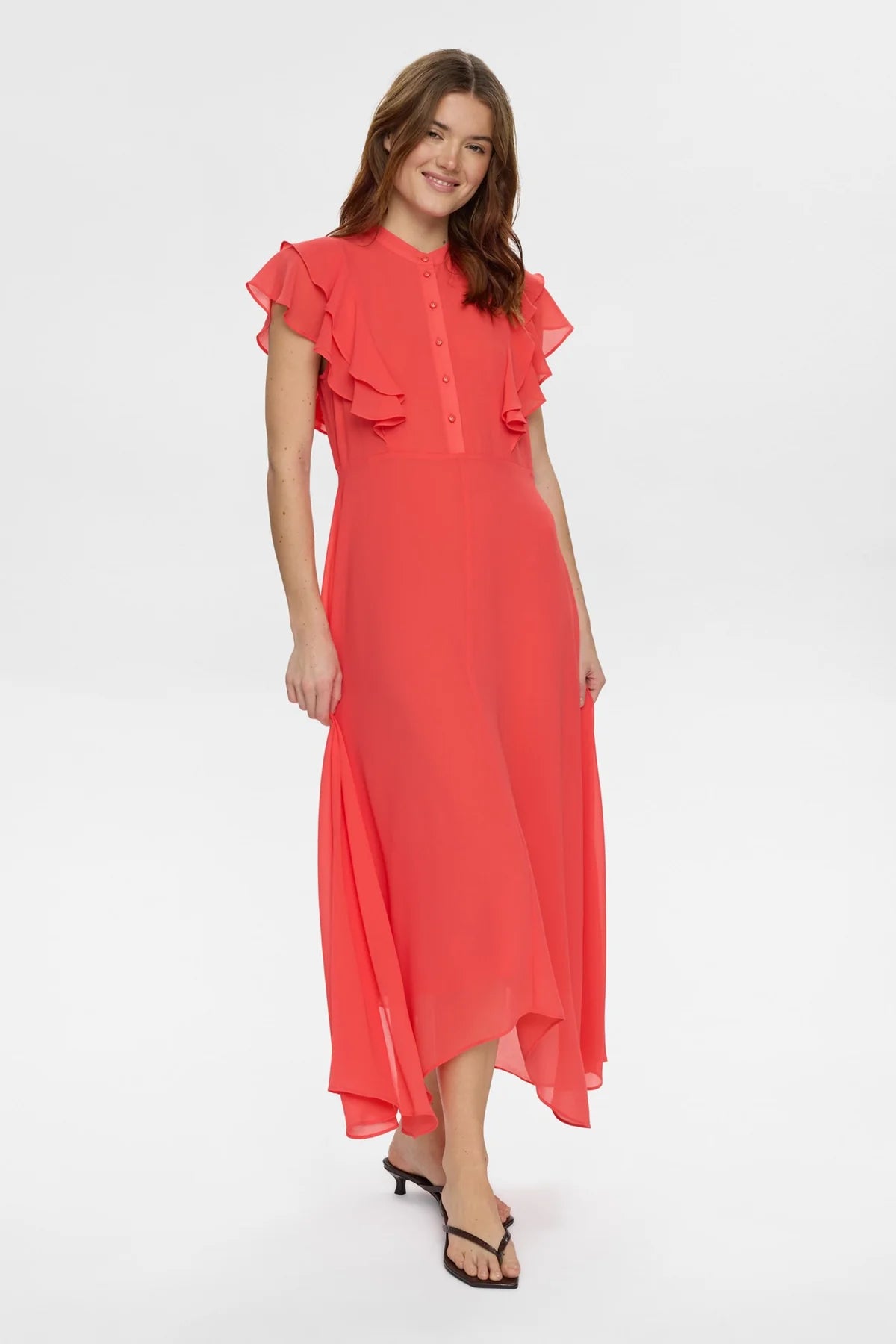 NuParisa Ruffle Dress - Cayenne