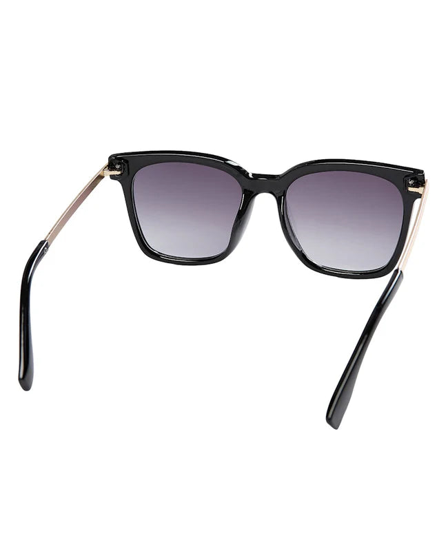 Black sunglasses with gradient lenses on a white background