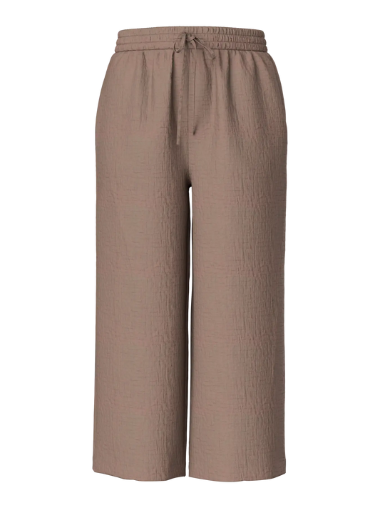 Brown wide-leg pants on a white background