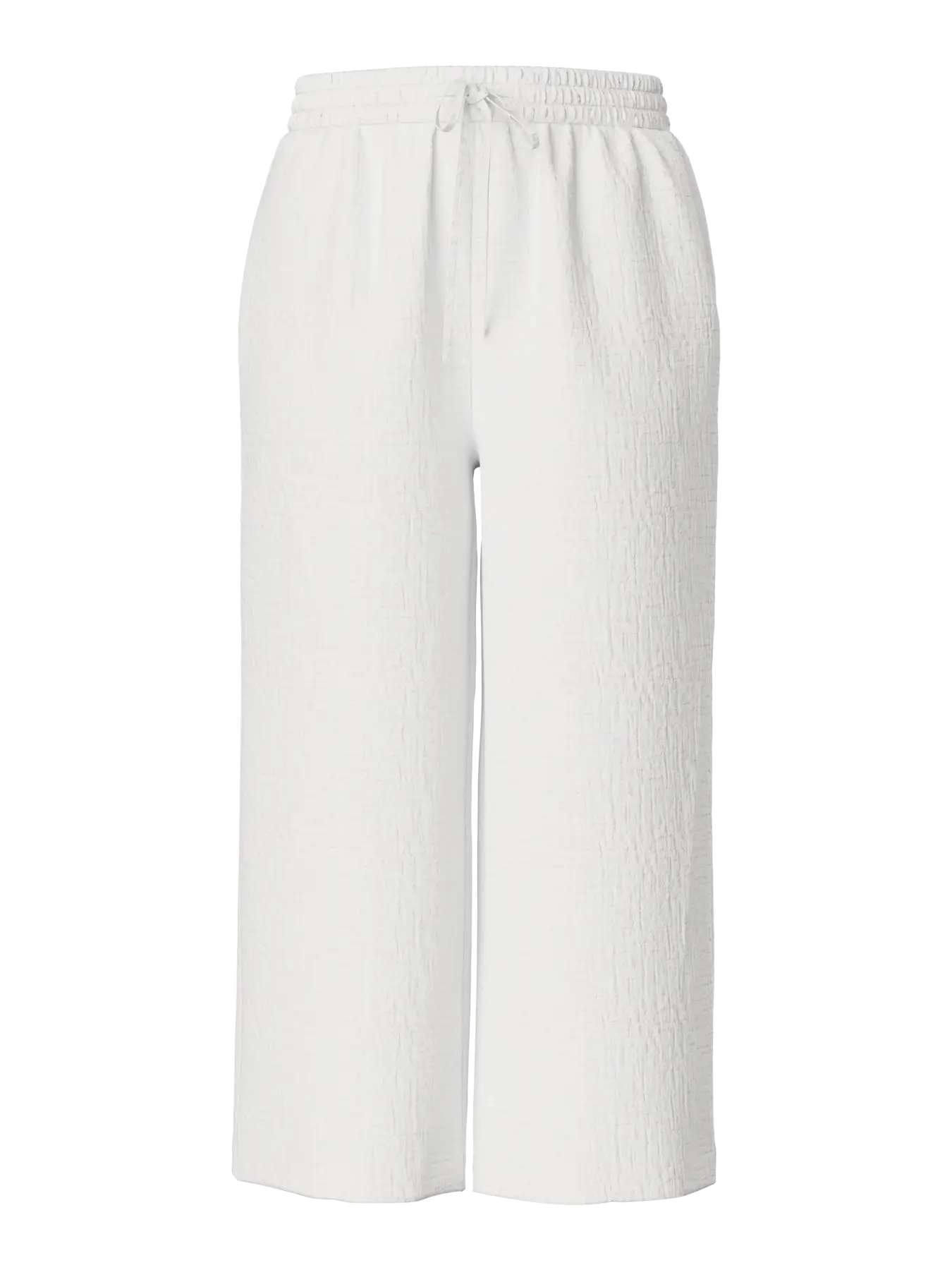 White wide-leg pants on a white background