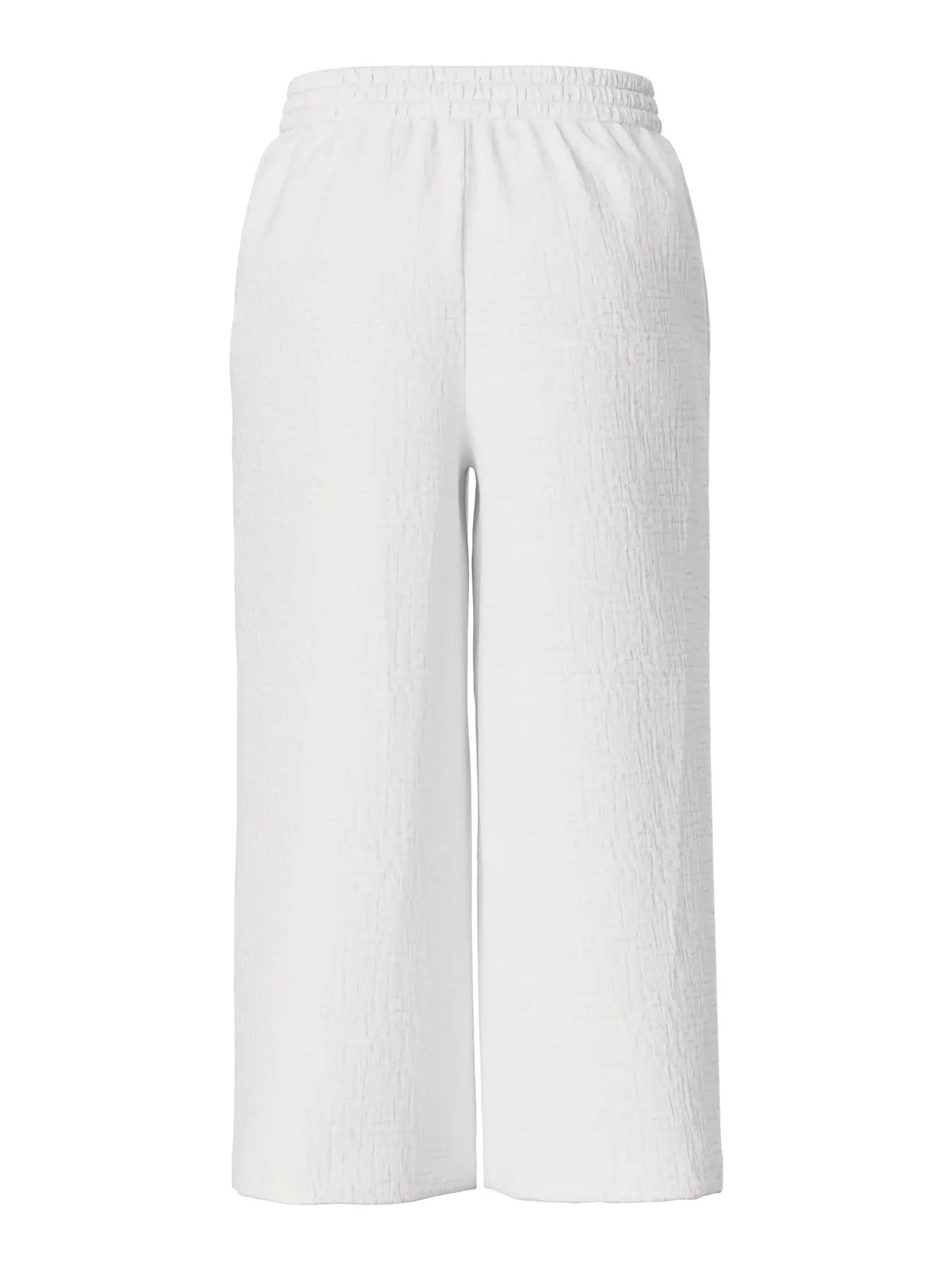 White wide-leg pants on a white background