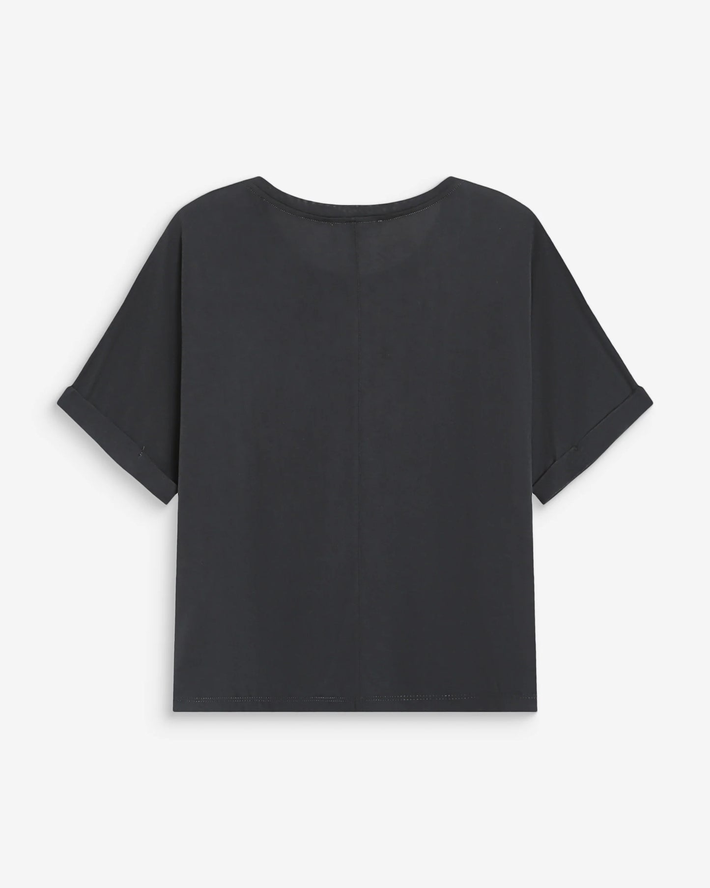 Black t-shirt on a white background