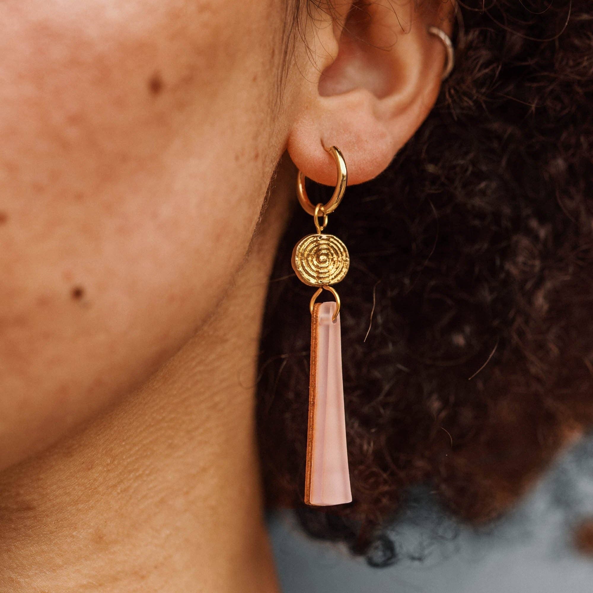 Pepper You Power Drop Hoop Earrings