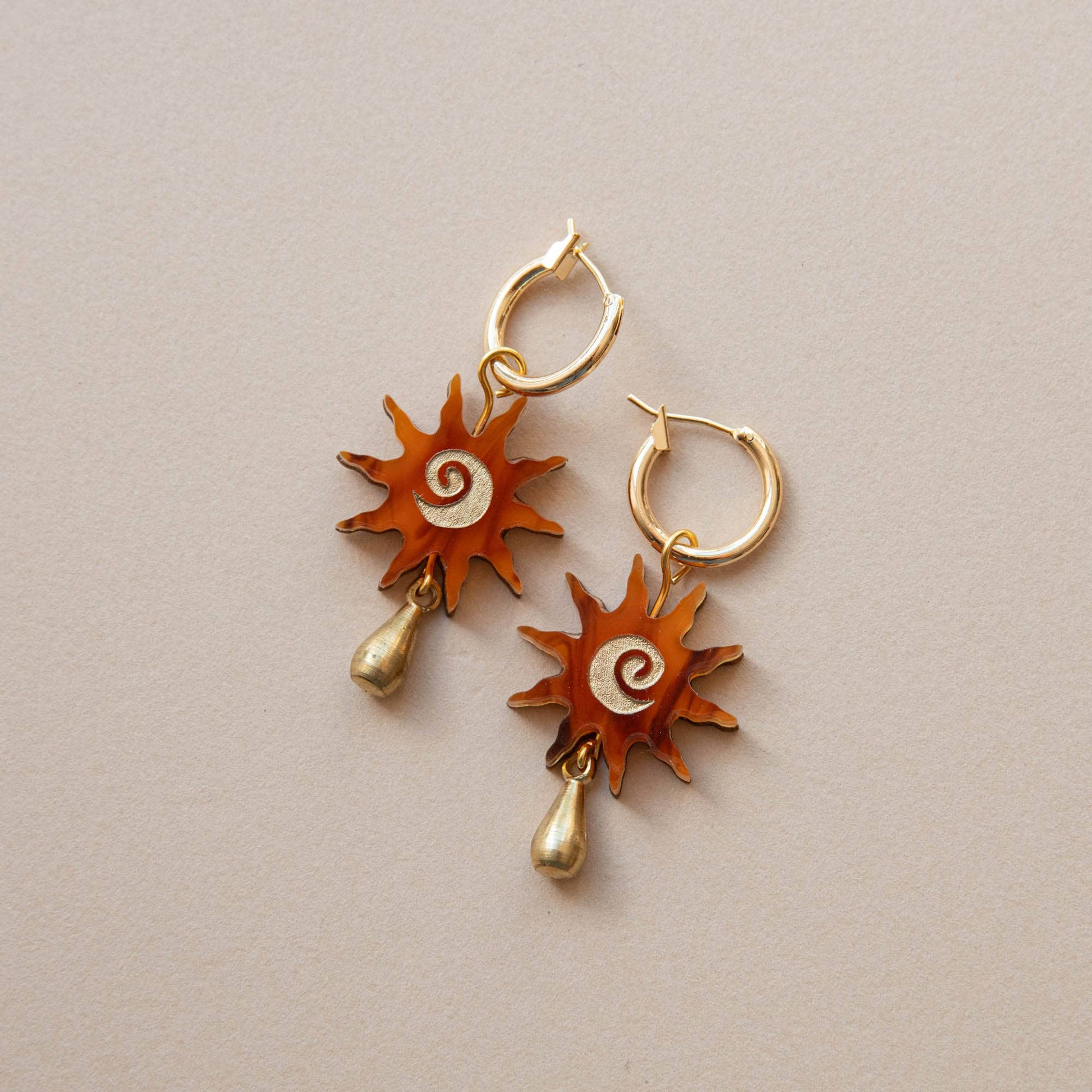 Pepper You Sol Hoop Earrings Amber