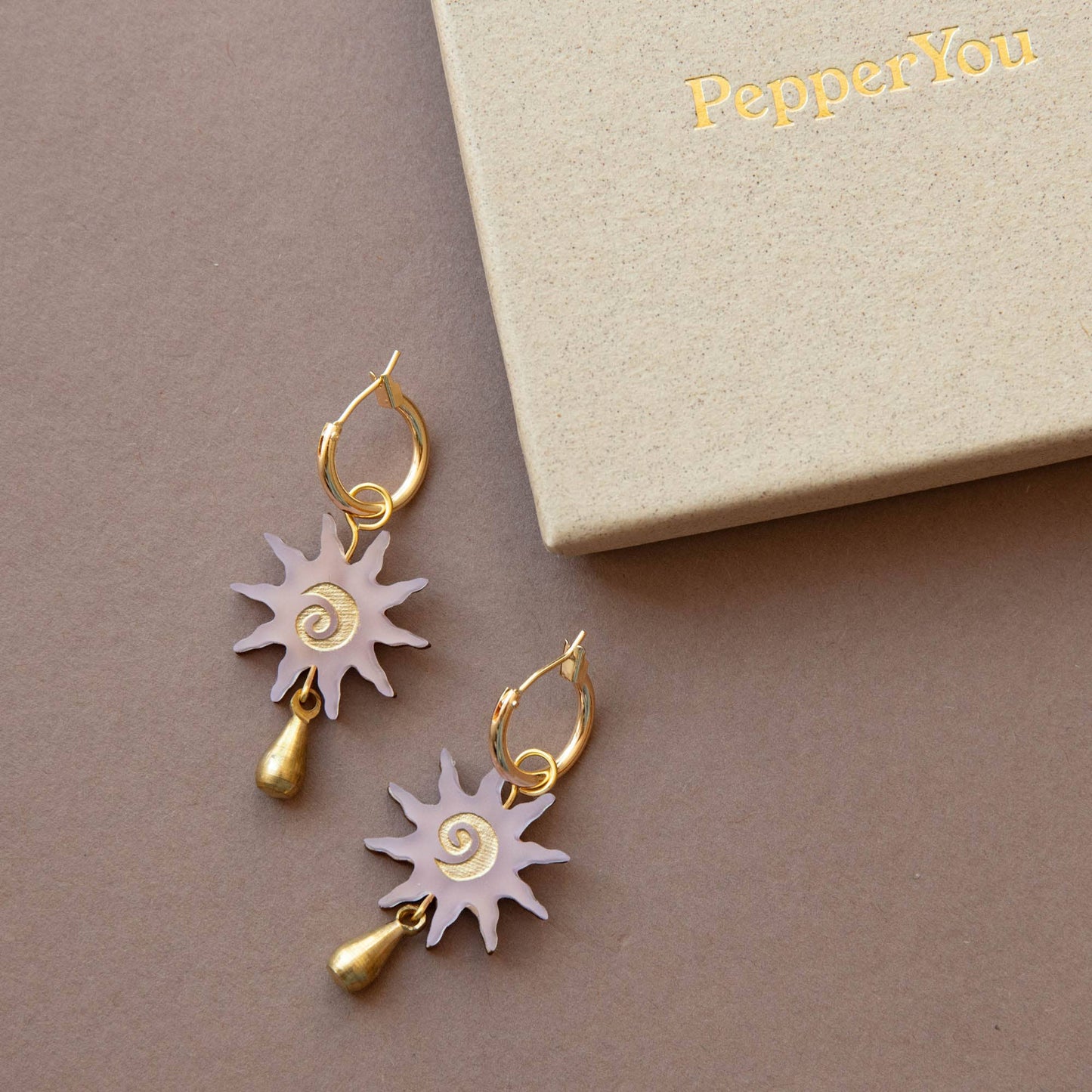 Pepper You Sol Hoop Earrings Lilac