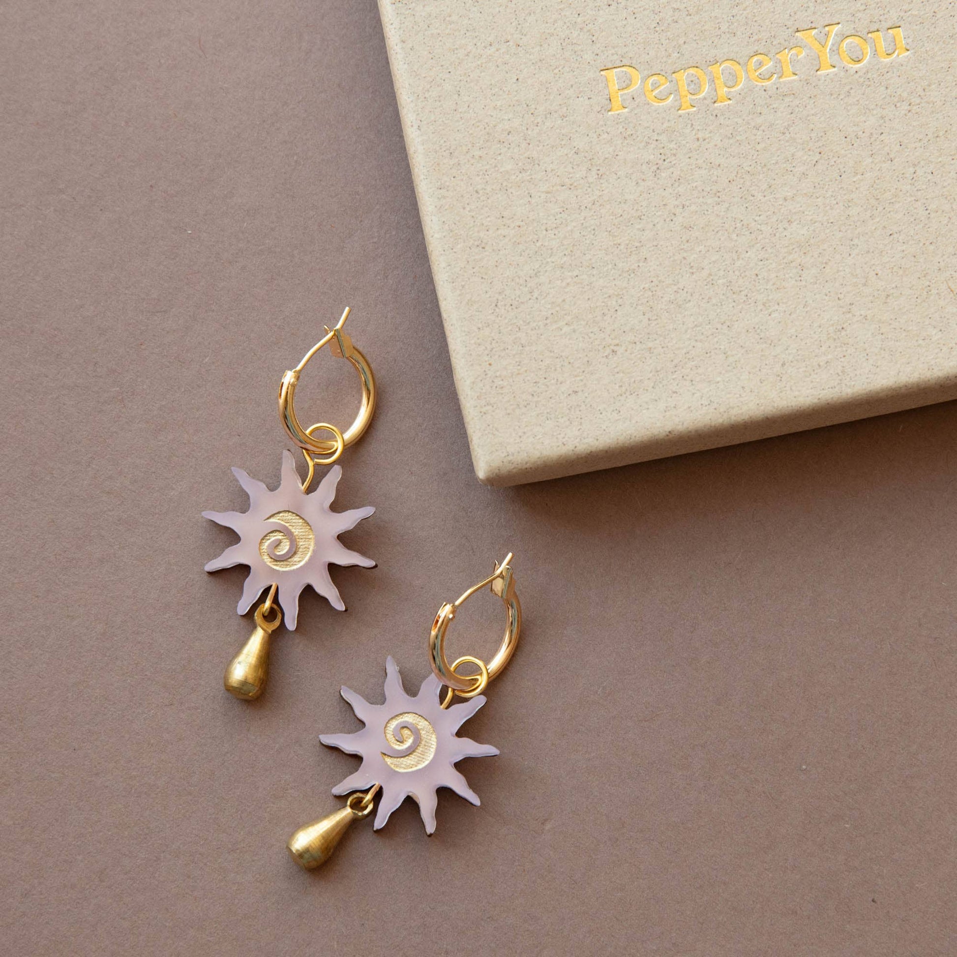 Pepper You Sol Hoop Earrings Lilac