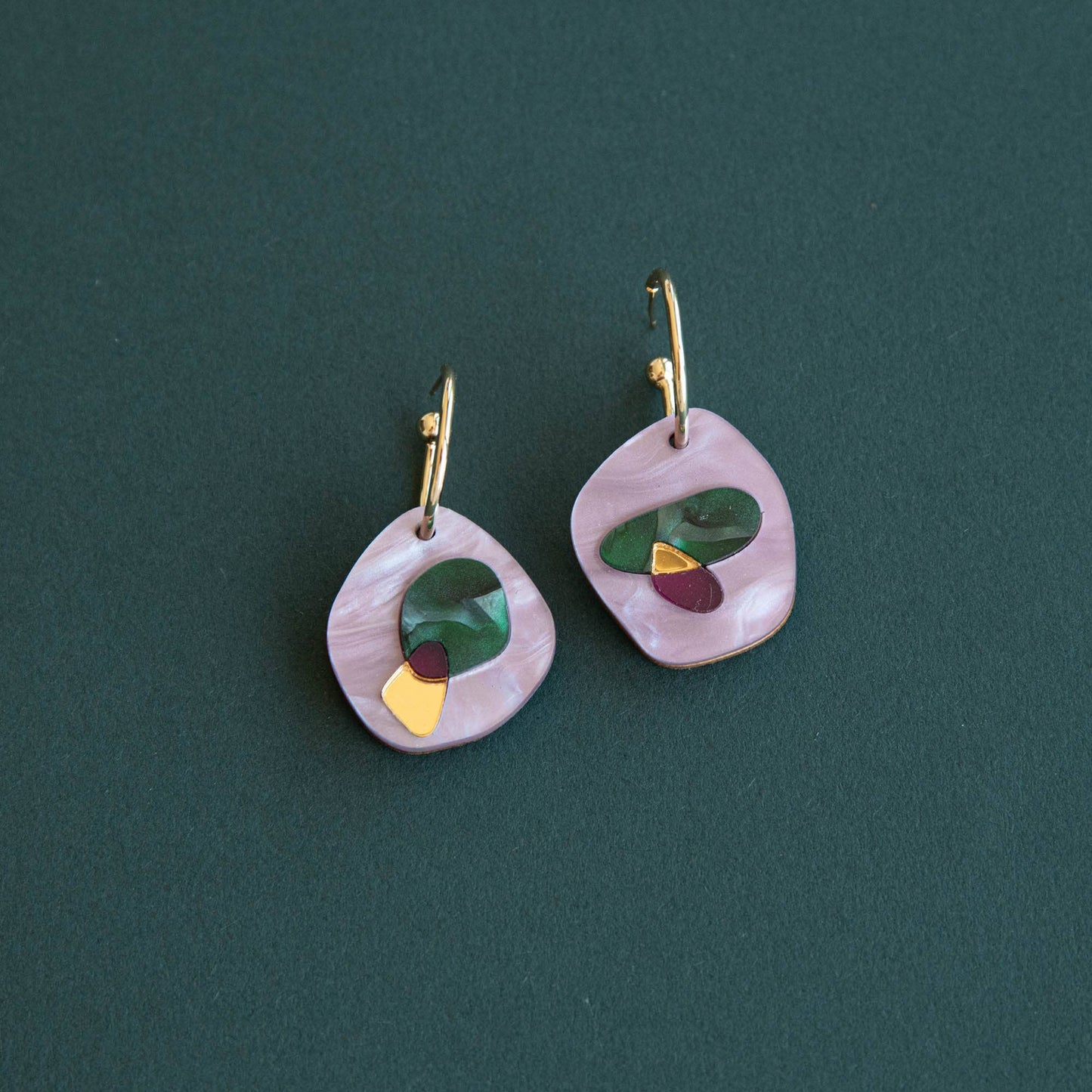 Puddle Hoop Earrings in Lilac Pepper You