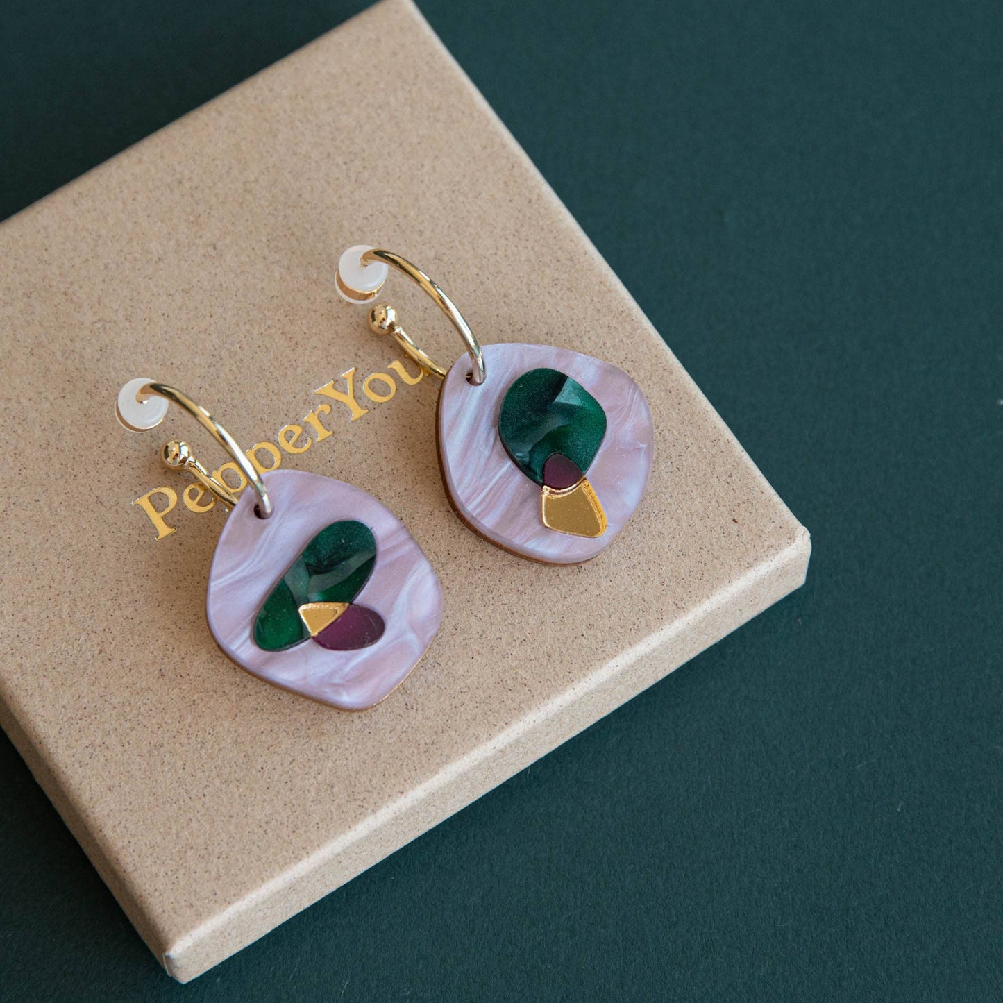 Puddle Hoop Earrings in Lilac Pepper You
