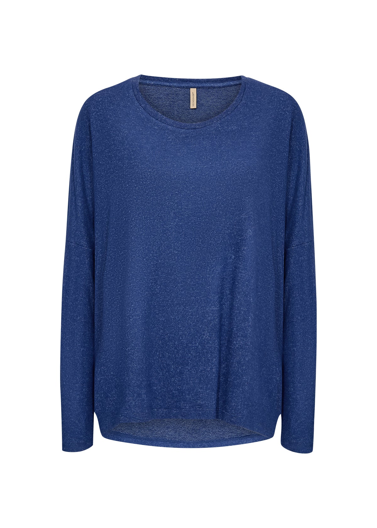 Blue long-sleeve shirt on a white background