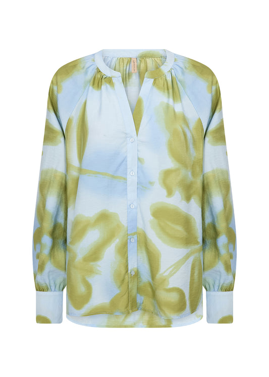 Floral patterned shirt on a white background