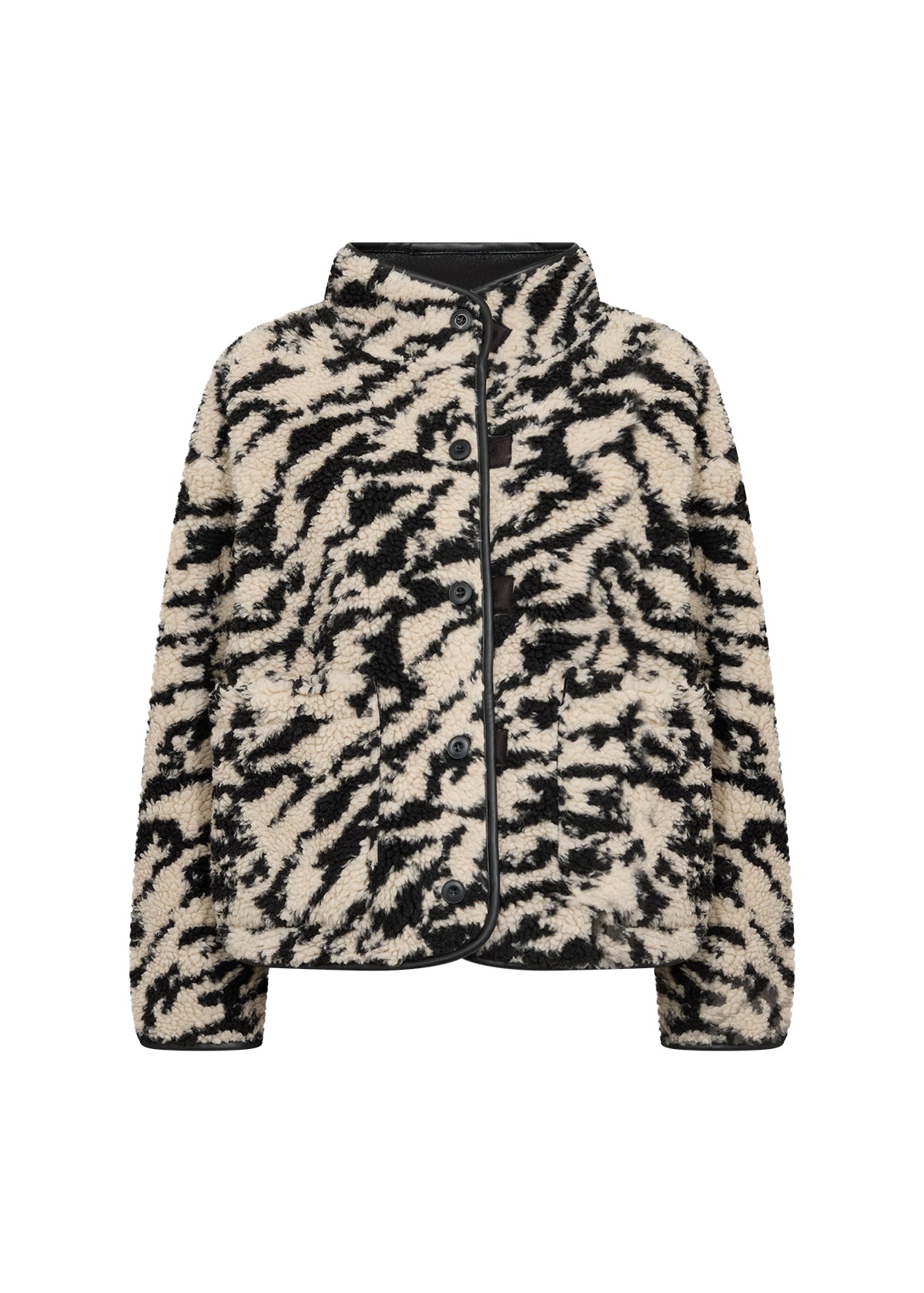 Zebra pattern jacket on a white background