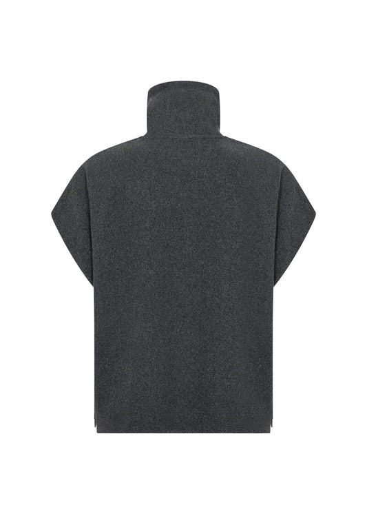 Dark grey turtleneck jacket on a white background
