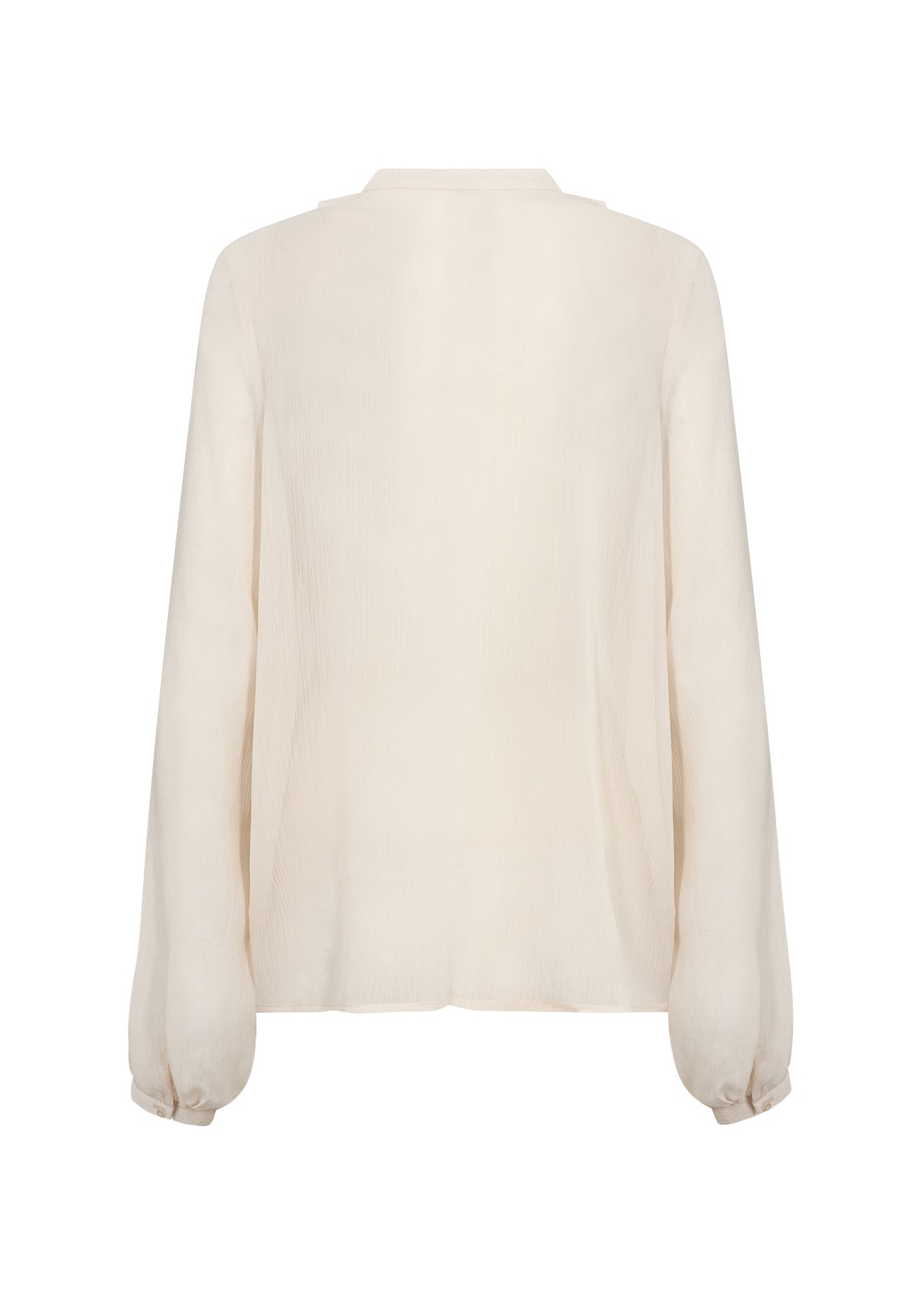 Beige blouse with long sleeves on a white background