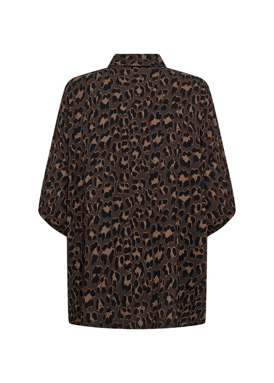 Leopard print shirt on a white background