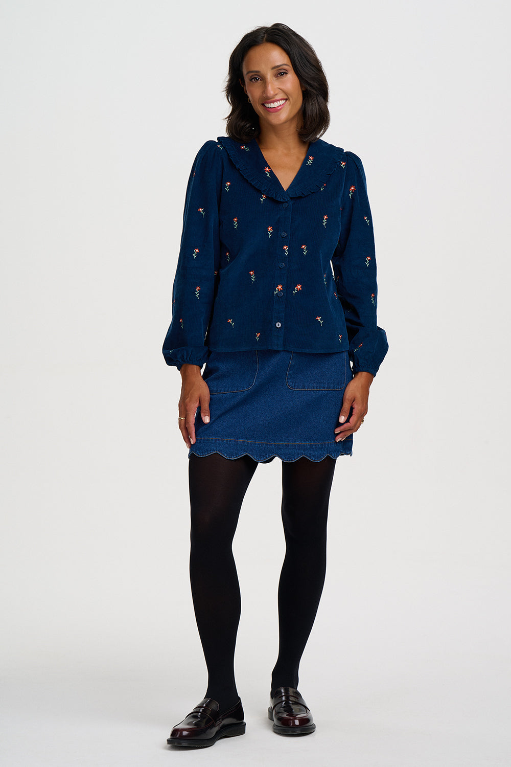 Bea Cord Blouse - Teal