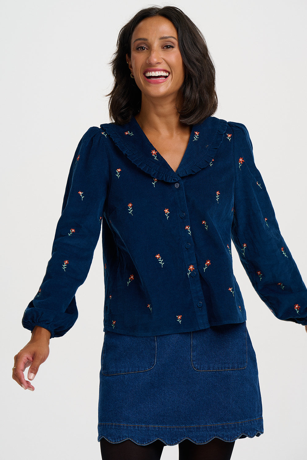 Bea Cord Blouse - Teal