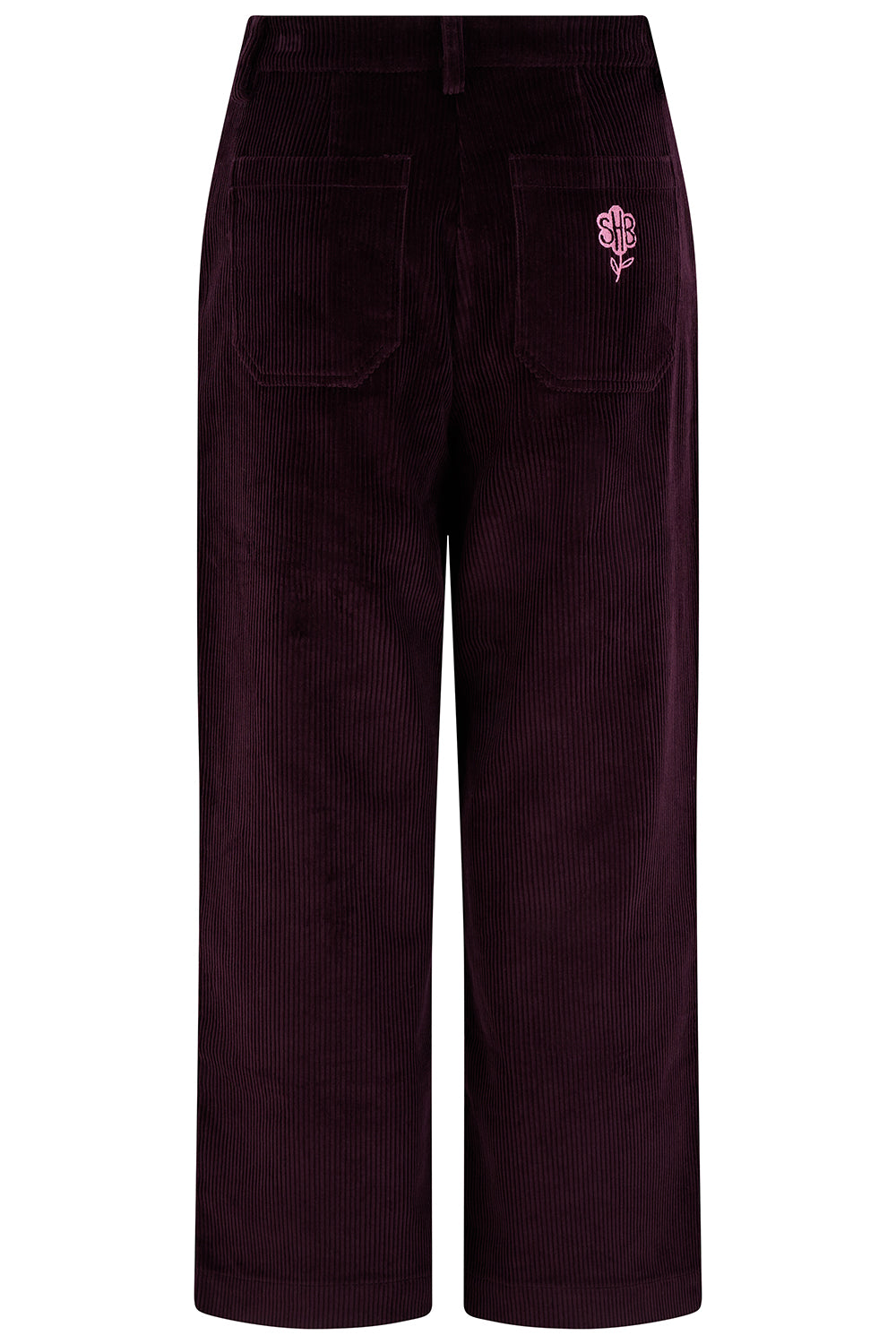 Lindley Cord Cropped Trousers -Dark Plum
