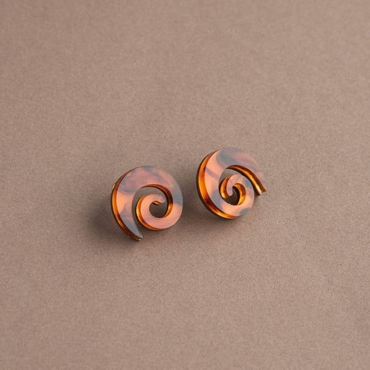 Swirl Stud Earrings Tortoise Pepper You
