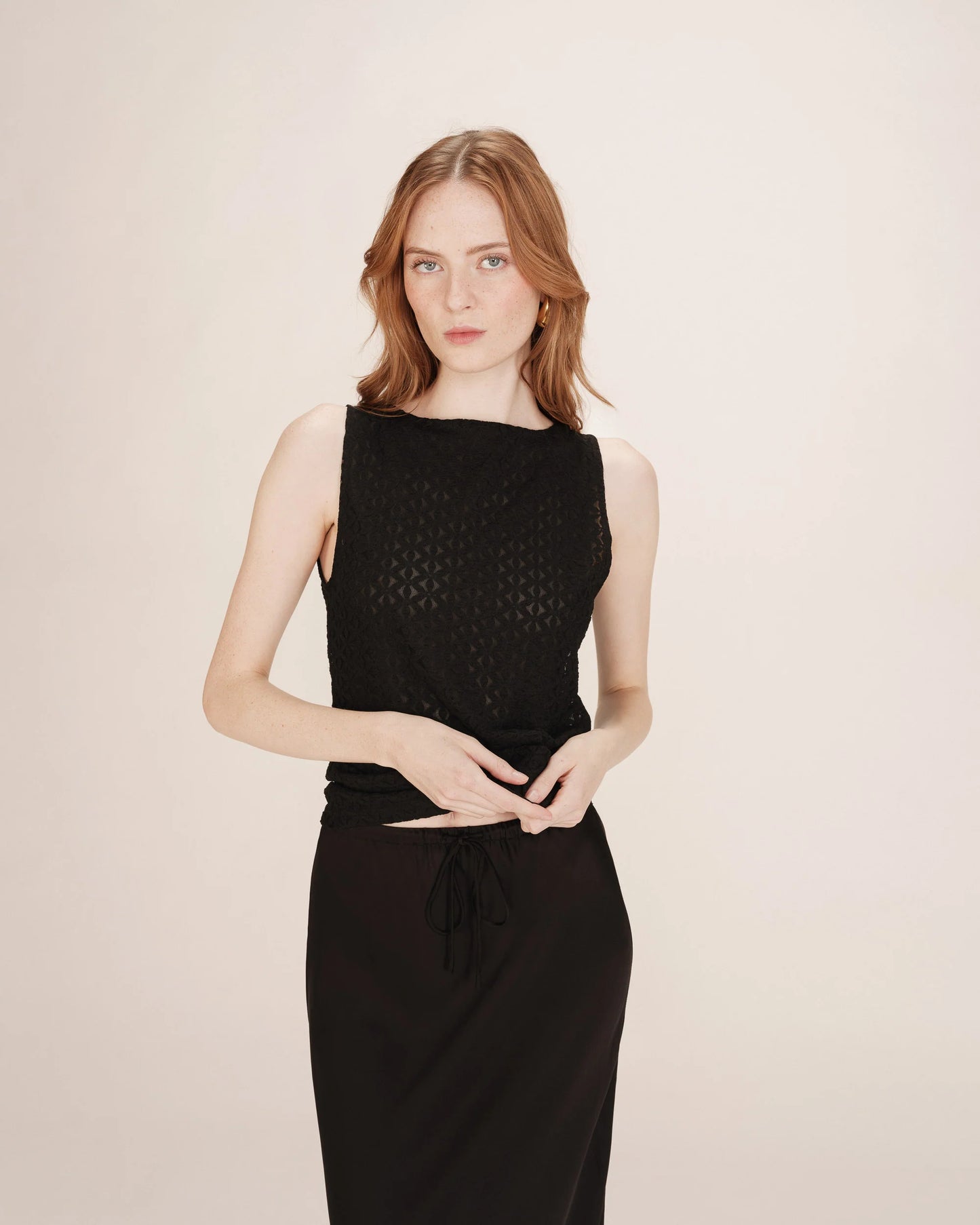 TALMAS Satin Skirt - Black