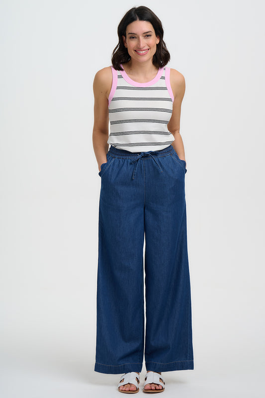 Megan Scallop trousers - deep blue denim