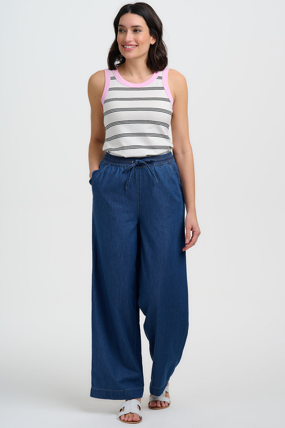 Megan Scallop trousers - deep blue denim