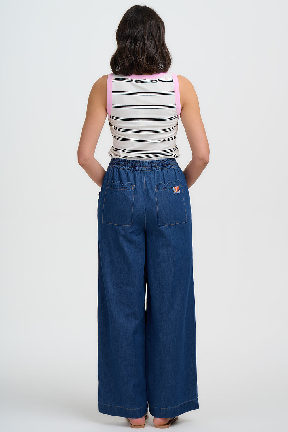 Megan Scallop trousers - deep blue denim